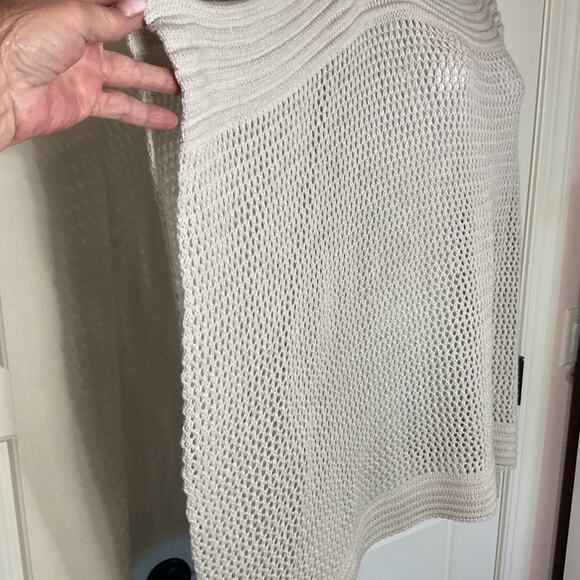 Bongo Beige Open Knit Shrug/Poncho Boho Peasant Cottage XL - Picture 3 of 7